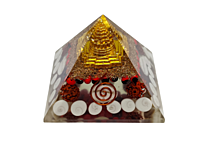 Shree Yantra Orgonite Pyramid | Attracts Wealth & Prosperity | Contains Gomati Chakra, Red & White Chirmi Seeds, Rudraksha | Made with Resin Shree Yantra Orgonite Pyramid | Attracts Wealth & Prosperity | Contains Gomati Chakra, Red & White Chirmi Seeds, Rudraksha | Made with Resin