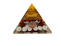 Shree Yantra Orgonite Pyramid | Attracts Wealth & Prosperity | Contains Gomati Chakra, Red & White Chirmi Seeds, Rudraksha | Made with Resin Shree Yantra Orgonite Pyramid | Attracts Wealth & Prosperity | Contains Gomati Chakra, Red & White Chirmi Seeds, Rudraksha | Made with Resin