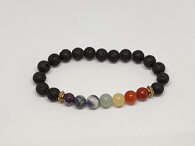7 Chakra Lava Stone Bracelet | Balances Energy, Promotes Harmony & Inner Peace