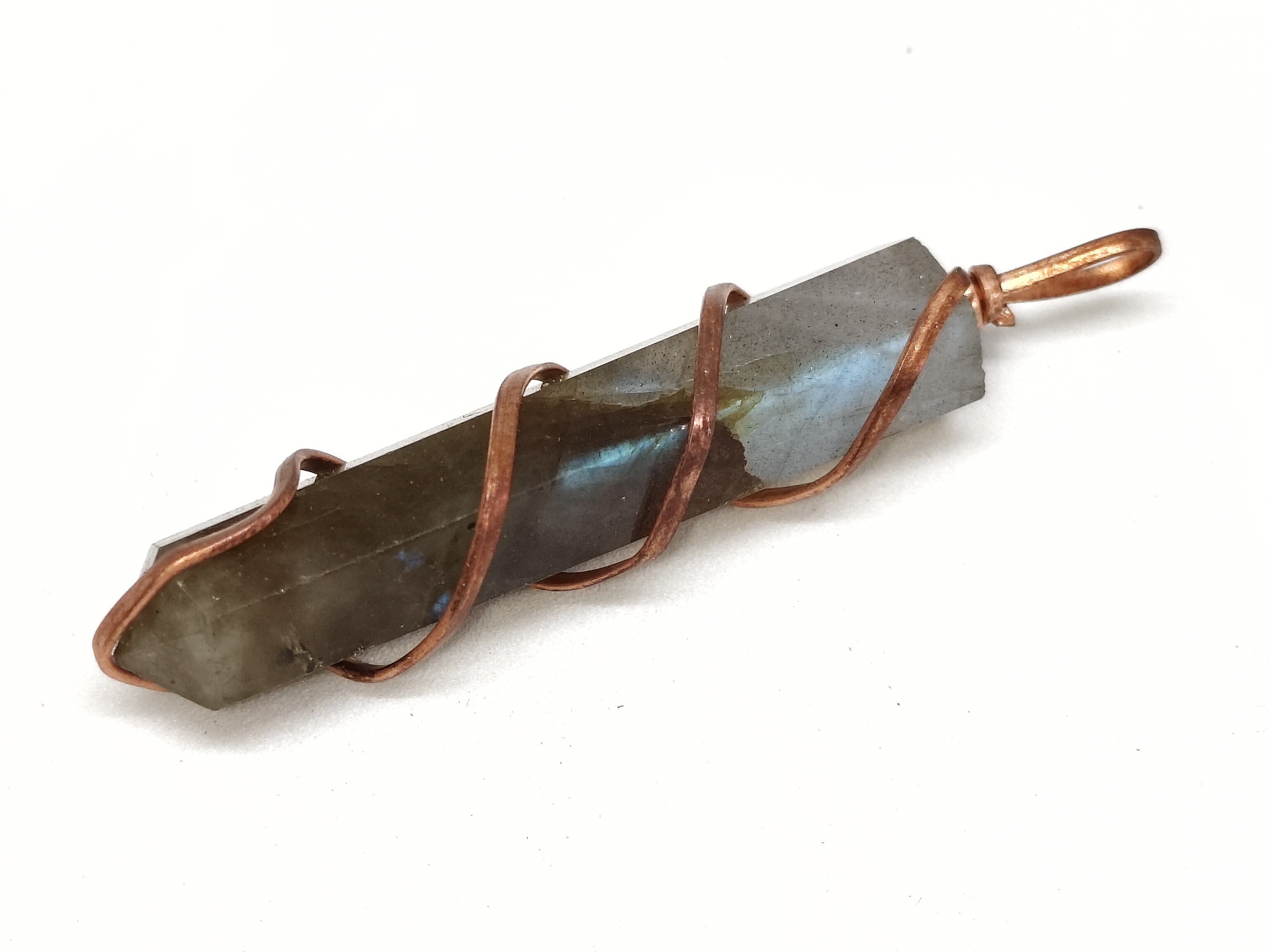 Labradorite Pencil Pendant | Natural Stone for Transformation, Protection & Intuition Labradorite Pencil Pendant | Natural Stone for Transformation, Protection & Intuition