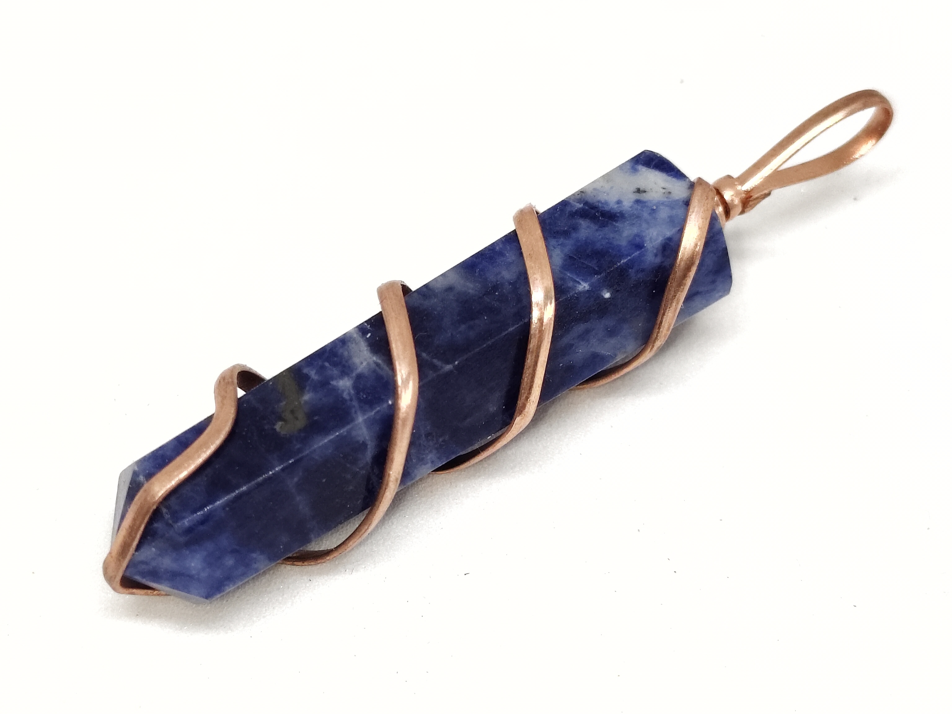 Sodalite Pencil Pendant | Natural Stone for Clarity, Intuition & Throat Chakra Balance