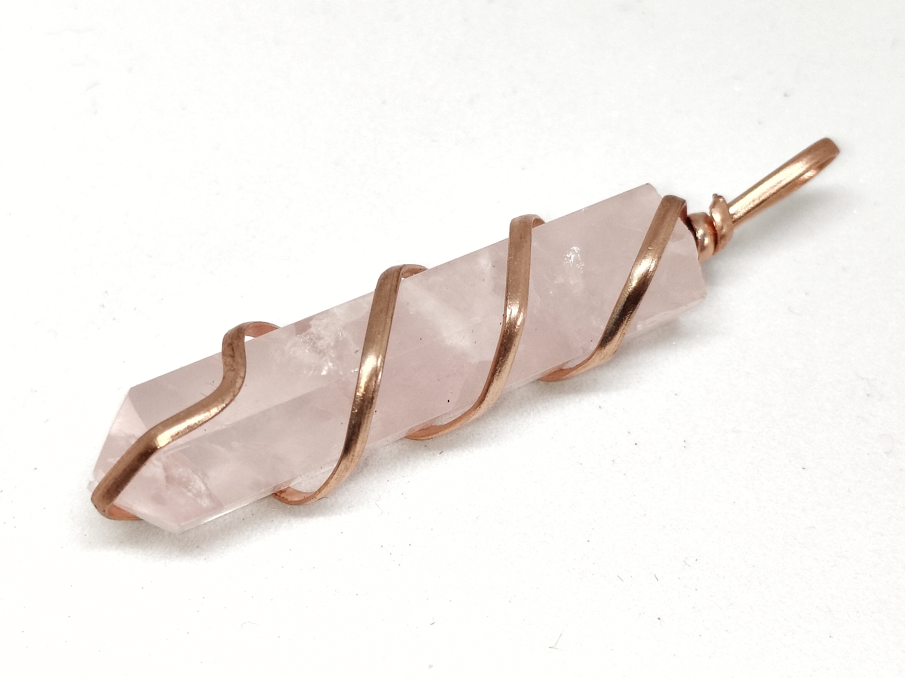 Rose Quartz Pencil Pendant | Natural Stone for Love, Compassion & Heart Chakra Balance
