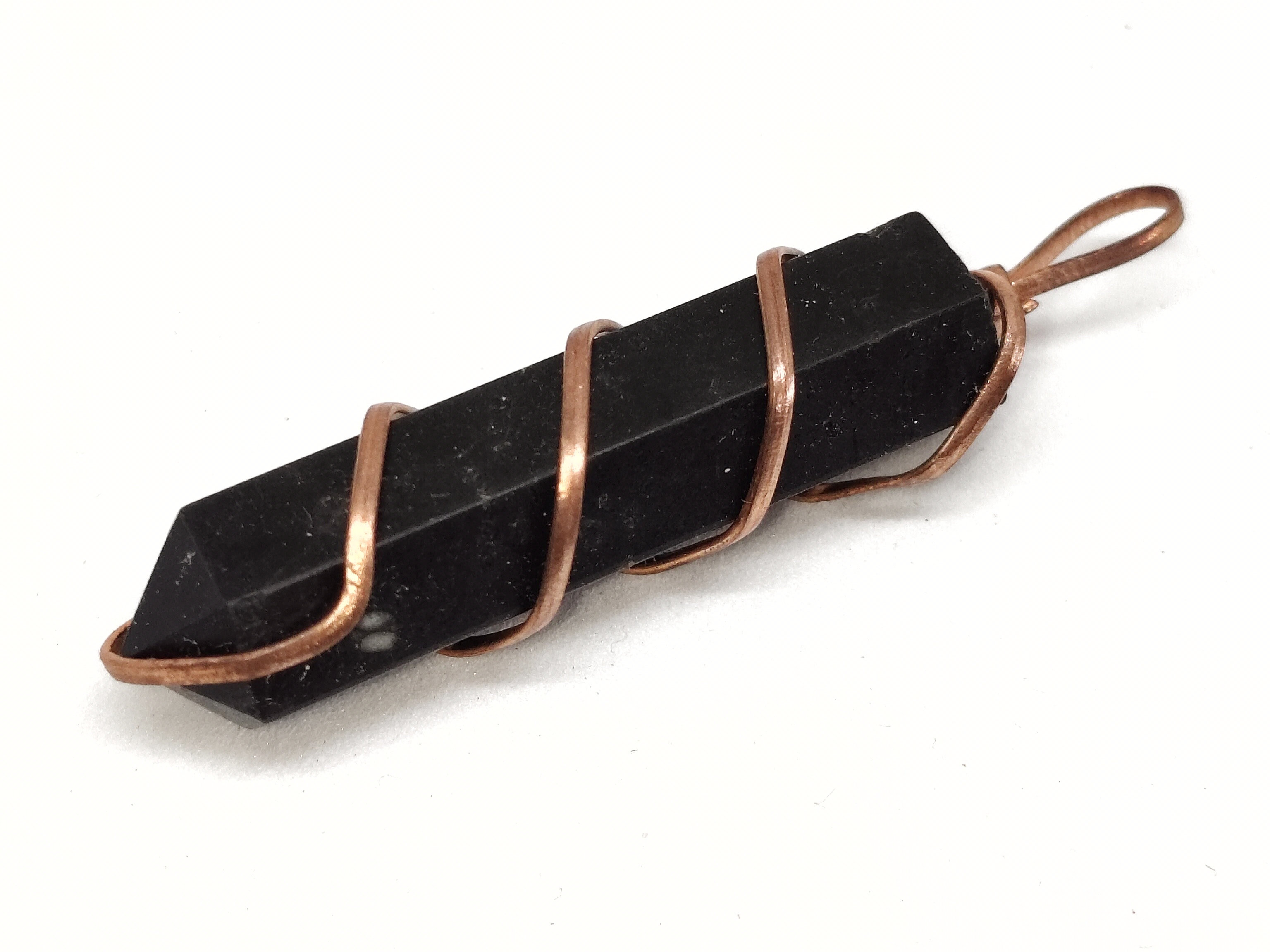 Black Tourmaline Pencil Pendant | Natural Stone for Protection, Grounding & Energy Cleansing