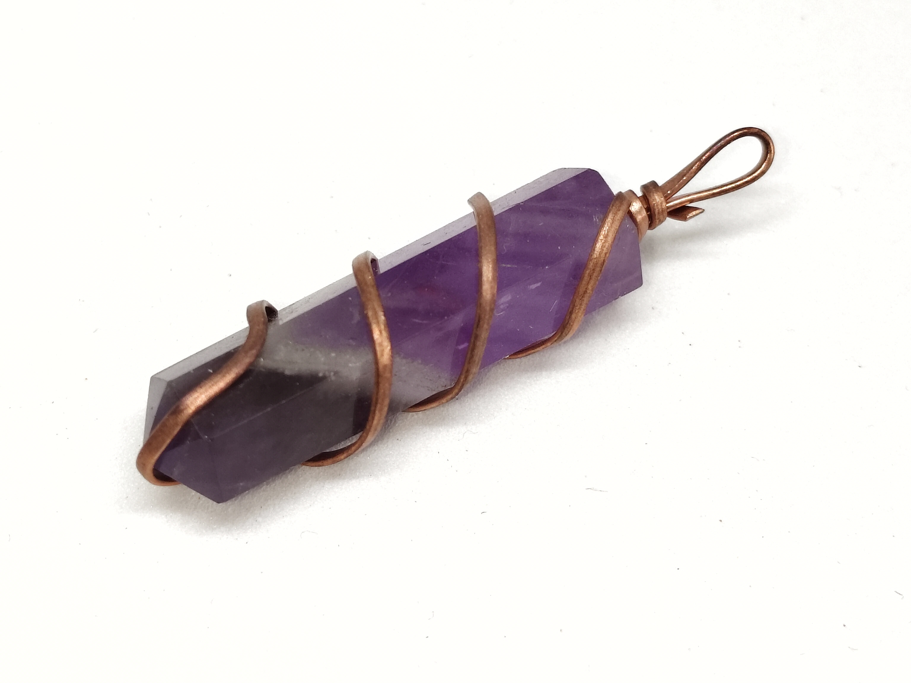 Amethyst Pencil Pendant Natural Stone for Saturn and Third Eye Chakra
