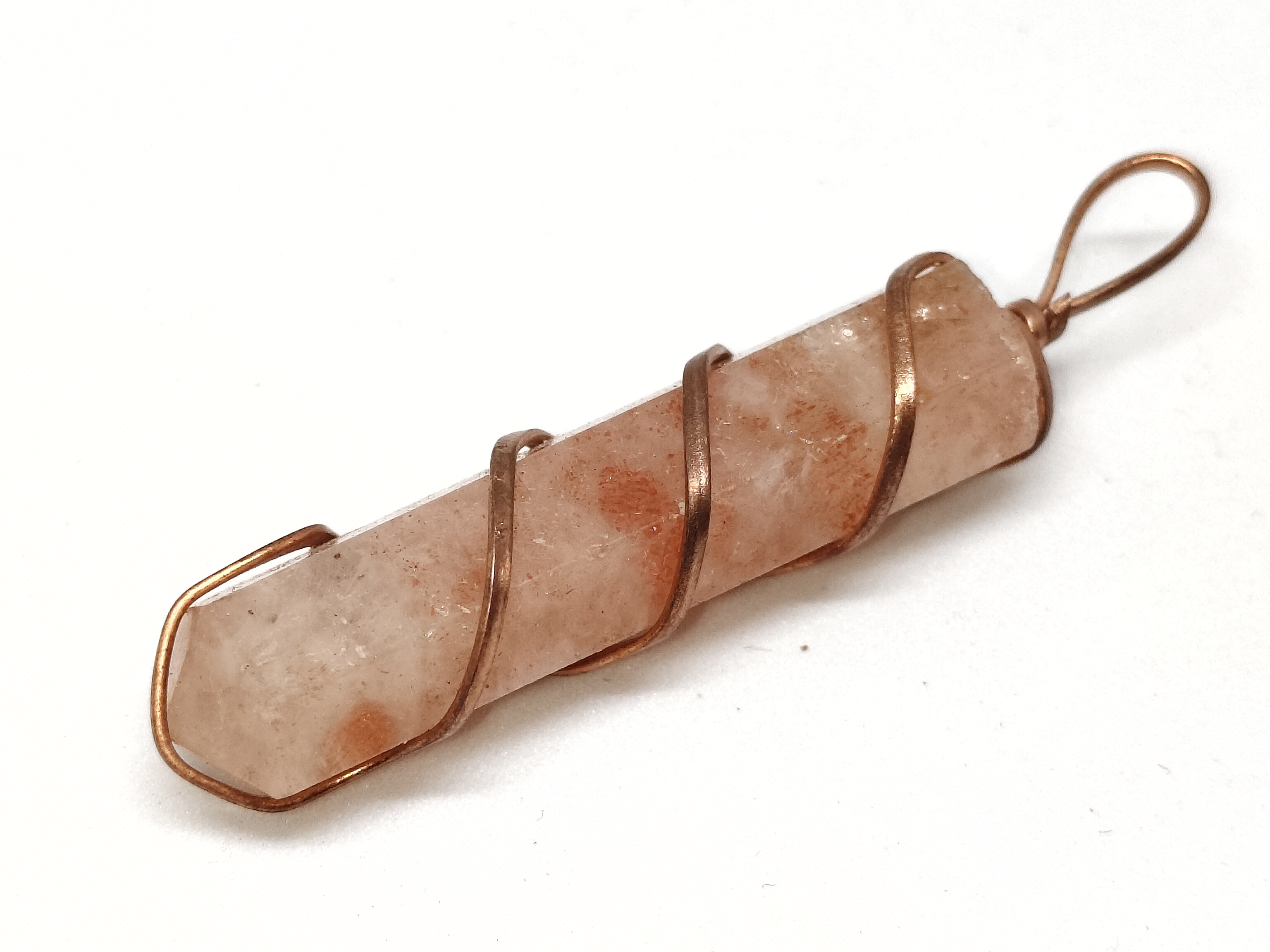 Sunstone Pencil Pendant | Natural Stone for Joy, Vitality & Solar Plexus Chakra Balance Sunstone Pencil Pendant | Natural Stone for Joy, Vitality & Solar Plexus Chakra Balance
