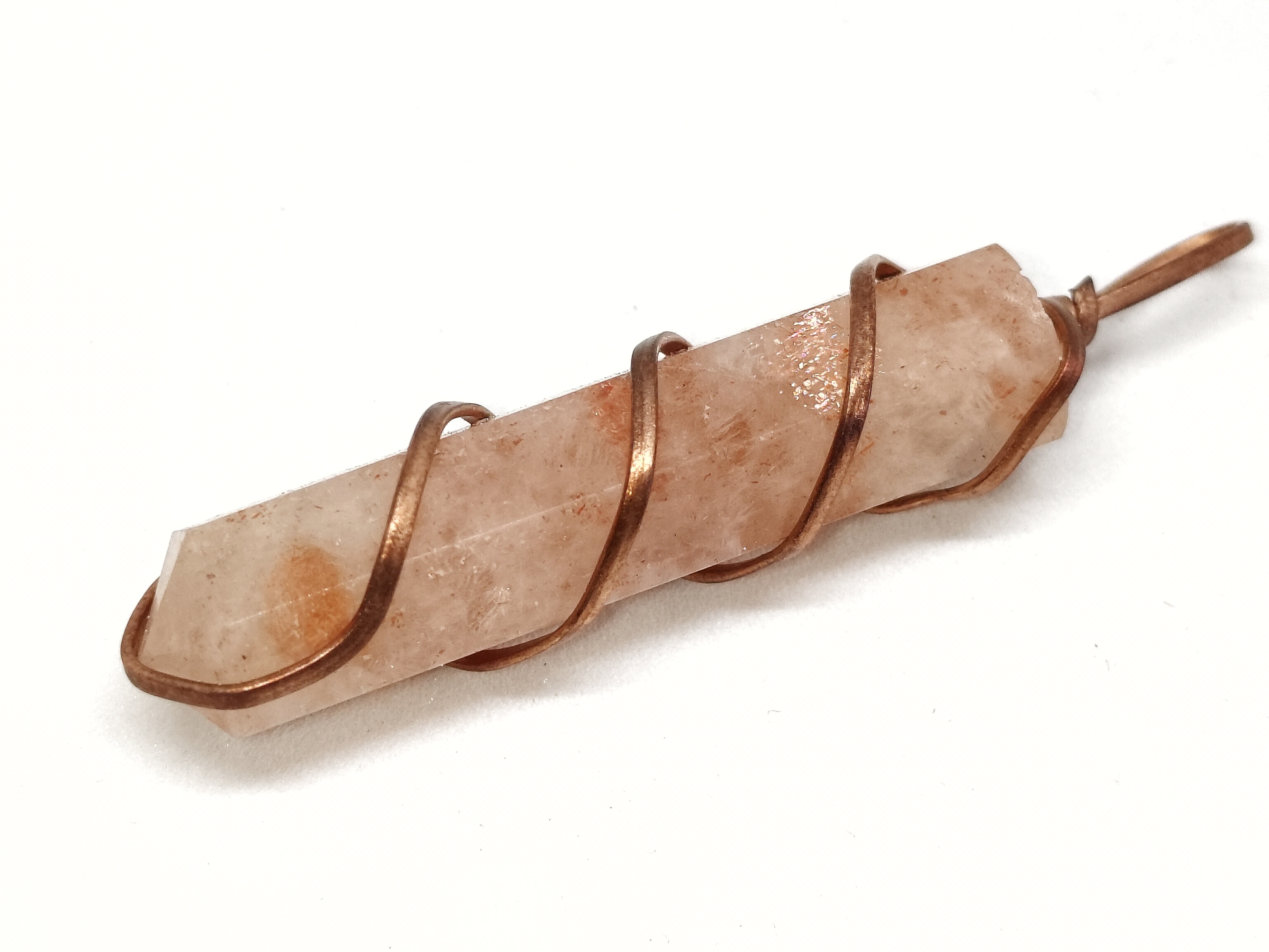 Sunstone Pencil Pendant | Natural Stone for Joy, Vitality & Solar Plexus Chakra Balance