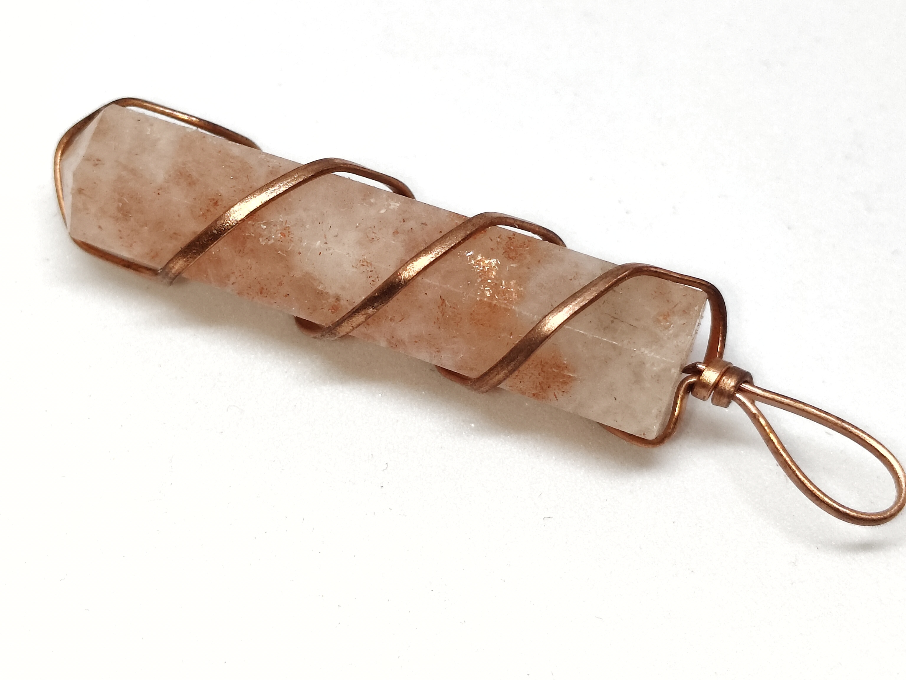 Sunstone Pencil Pendant | Natural Stone for Joy, Vitality & Solar Plexus Chakra Balance Sunstone Pencil Pendant | Natural Stone for Joy, Vitality & Solar Plexus Chakra Balance